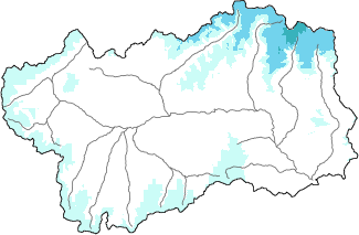 Neige fraîche dans les dernières 72h + données Modello 1 AINEVA (MOD1)