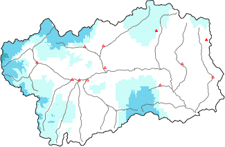 Neige fraîche dans les dernières 72h + données Modello 1 AINEVA (MOD1)