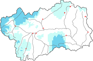 New snow in the last 72h + Modello 1 AINEVA (MOD1) data