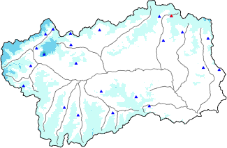 Altezza neve al suolo + dati stazioni automatiche (AWS) e Modelli 1 AINEVA (MOD1) oltre i 2000 m