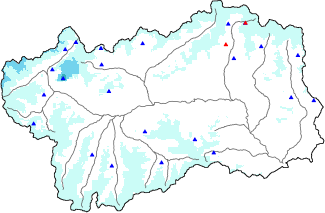 Snow depth + automatic weather station data (AWS) + Modello 1 AINEVA (MOD1) data above 2000 m