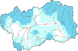 New snow in the last 72h + Modello 1 AINEVA (MOD1) data