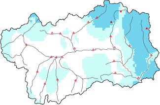 New snow in the last 24h + Modello 1 AINEVA (MOD1) data