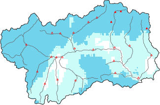 Neige fraîche dans les dernières 24h + données Modello 1 AINEVA (MOD1)