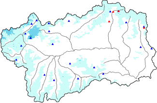 Hauter de neige + données de station automatiques (AWS) + données Modello 1 AINEVA (MOD1) au-dessus de 2000 m