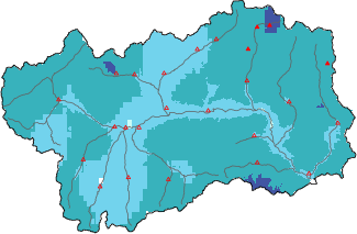 New snow in the last 24h + Modello 1 AINEVA (MOD1) data