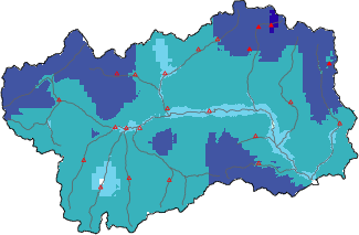 New snow in the last 72h + Modello 1 AINEVA (MOD1) data