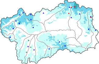 Snow depth + automatic weather station data (AWS) + Modello 1 AINEVA (MOD1) data above 2000 m