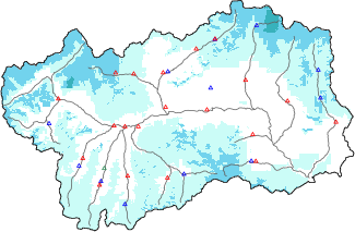 Hauter de neige + données de station automatiques (AWS) + données Modello 1 AINEVA (MOD1) au-dessous de 2000 m