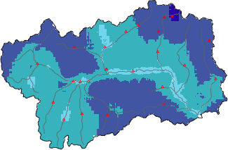 New snow in the last 72h + Modello 1 AINEVA (MOD1) data