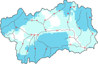 New snow in the last 24h + Modello 1 AINEVA (MOD1) data