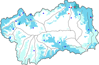 Hauter de neige + données de station automatiques (AWS) + données Modello 1 AINEVA (MOD1) au-dessus de 2000 m