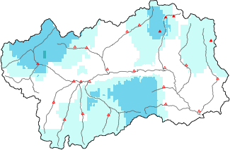 New snow in the last 24h + Modello 1 AINEVA (MOD1) data