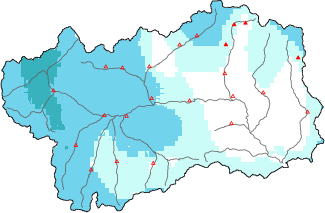 New snow in the last 24h + Modello 1 AINEVA (MOD1) data