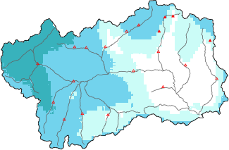 New snow in the last 72h + Modello 1 AINEVA (MOD1) data