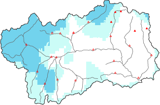 New snow in the last 72h + Modello 1 AINEVA (MOD1) data