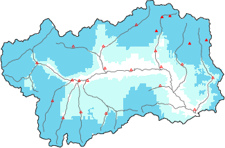 New snow in the last 24h + Modello 1 AINEVA (MOD1) data