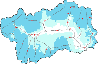 Neige fraîche dans les dernières 72h + données Modello 1 AINEVA (MOD1)