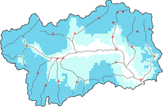 New snow in the last 72h + Modello 1 AINEVA (MOD1) data