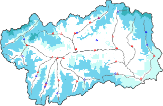 Hauter de neige + données de station automatiques (AWS) + données Modello 1 AINEVA (MOD1) au-dessous de 2000 m