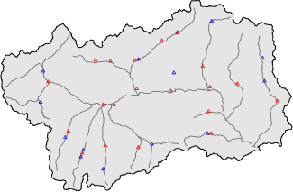 Hauter de neige + données de station automatiques (AWS) + données Modello 1 AINEVA (MOD1) au-dessous de 2000 m