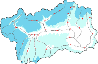 New snow in the last 24h + Modello 1 AINEVA (MOD1) data