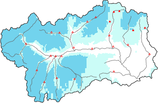 New snow in the last 24h + Modello 1 AINEVA (MOD1) data