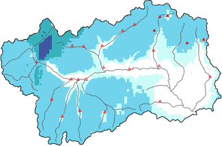 Neige fraîche dans les dernières 72h + données Modello 1 AINEVA (MOD1)