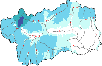 Neige fraîche dans les dernières 72h + données Modello 1 AINEVA (MOD1)