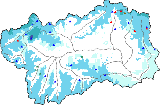 Snow depth + automatic weather station data (AWS) + Modello 1 AINEVA (MOD1) data above 2000 m