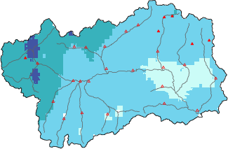 New snow in the last 24h + Modello 1 AINEVA (MOD1) data