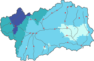 New snow in the last 72h + Modello 1 AINEVA (MOD1) data