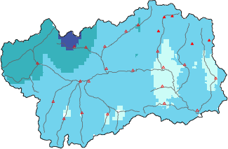 New snow in the last 24h + Modello 1 AINEVA (MOD1) data