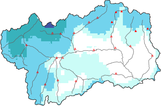 Neige fraîche dans les dernières 72h + données Modello 1 AINEVA (MOD1)