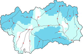 New snow in the last 24h + Modello 1 AINEVA (MOD1) data