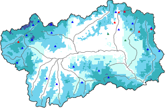 Snow depth + automatic weather station data (AWS) + Modello 1 AINEVA (MOD1) data above 2000 m
