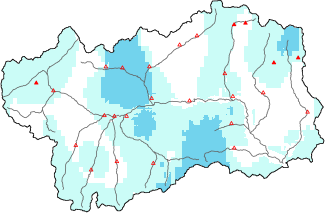 New snow in the last 24h + Modello 1 AINEVA (MOD1) data