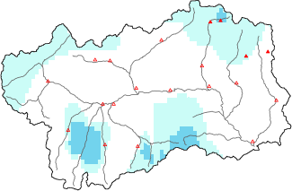 Neige fraîche dans les dernières 72h + données Modello 1 AINEVA (MOD1)