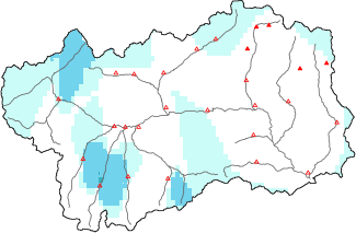 New snow in the last 24h + Modello 1 AINEVA (MOD1) data