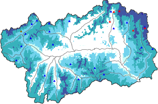 Altezza neve al suolo + dati stazioni automatiche (AWS) e Modelli 1 AINEVA (MOD1) oltre i 2000 m