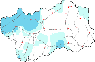 New snow in the last 24h + Modello 1 AINEVA (MOD1) data