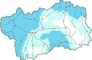 New snow in the last 24h + Modello 1 AINEVA (MOD1) data