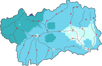 New snow in the last 24h + Modello 1 AINEVA (MOD1) data