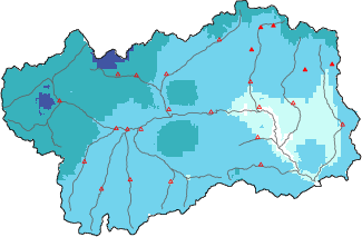 New snow in the last 72h + Modello 1 AINEVA (MOD1) data