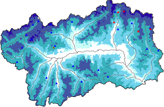 Altezza neve al suolo + dati stazioni automatiche (AWS) e Modelli 1 AINEVA (MOD1) oltre i 2000 m