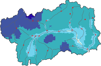 New snow in the last 72h + Modello 1 AINEVA (MOD1) data