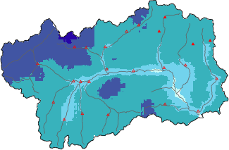 Neige fraîche dans les dernières 72h + données Modello 1 AINEVA (MOD1)