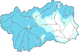 New snow in the last 24h + Modello 1 AINEVA (MOD1) data