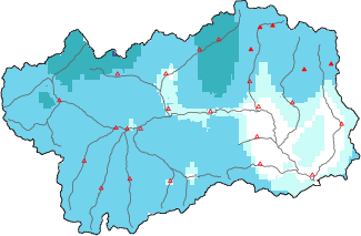 New snow in the last 72h + Modello 1 AINEVA (MOD1) data