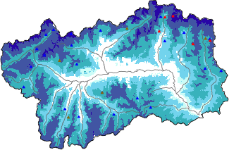 Hauter de neige + données de station automatiques (AWS) + données Modello 1 AINEVA (MOD1) au-dessus de 2000 m